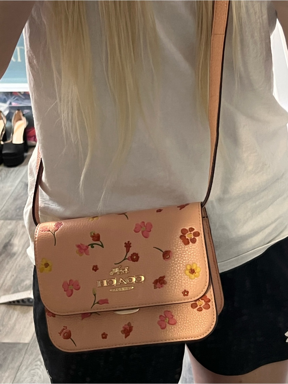 Coach Floral Pebbled Leather Crossbody - Picture 6 of 6
